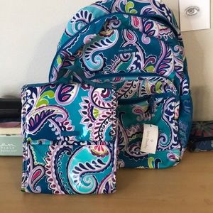 Brand new Vera Bradley book bag and lunch box